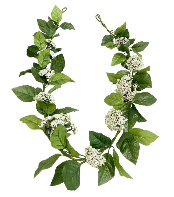 72" White Berry & Leaf Garland by Bloom Room