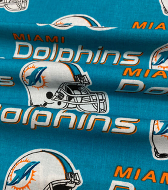 Fabric Traditions Miami Dolphins Cotton Fabric Mascot Logo, , hi-res, image 3