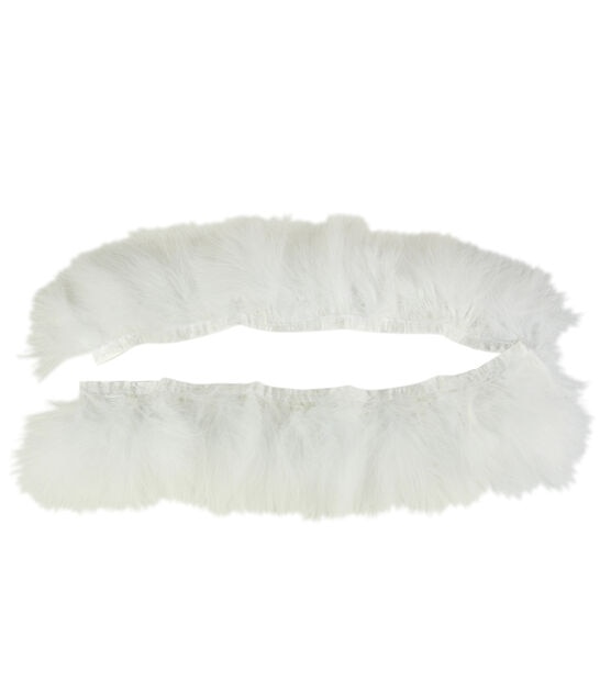 3' White Marabou Fur Tape Trim by POP!, , hi-res, image 2