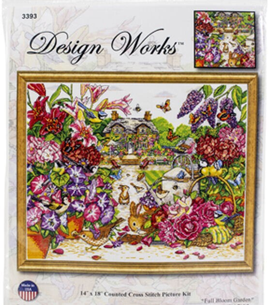 Design Works 18" x 14" Full Bloom Garden Counted Cross Stitch Kit