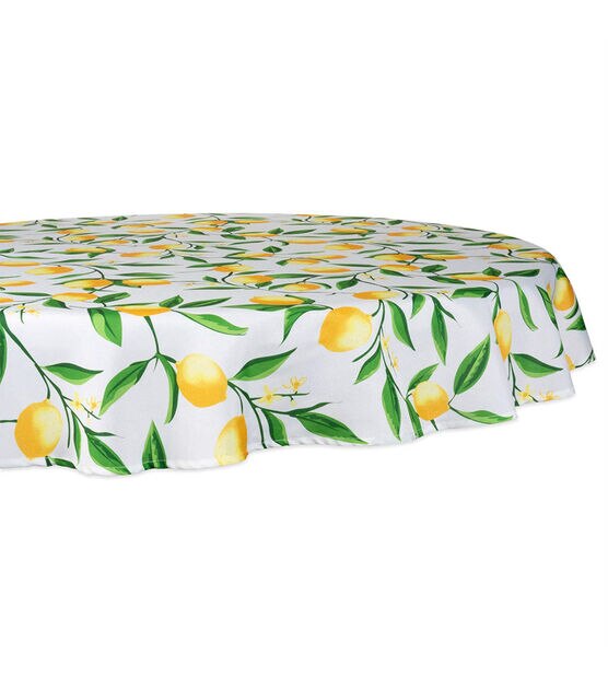 Design Imports Lemon Bliss Outdoor Tablecloth Round