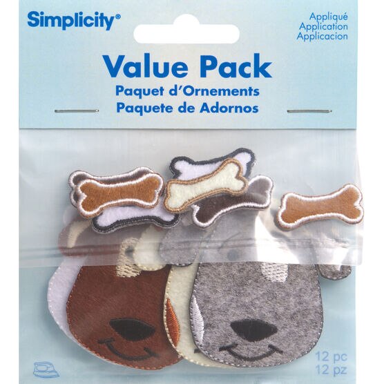 Simplicity 12ct Puppies Iron On Patches