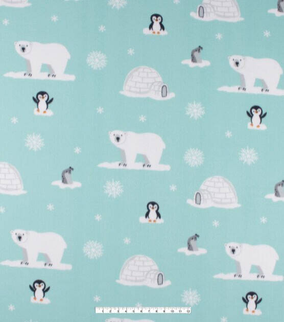Arctic Animals Blizzard Prints Fleece Fabric, , hi-res, image 4