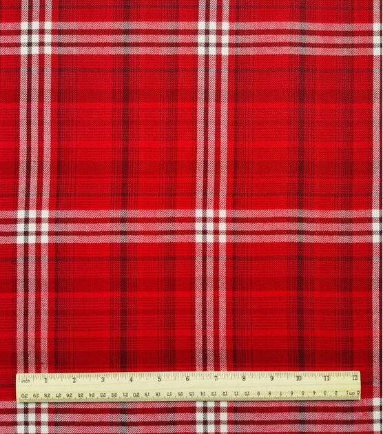Red Box Brushed Plaid Polyester Flannel Fabric, , hi-res, image 2