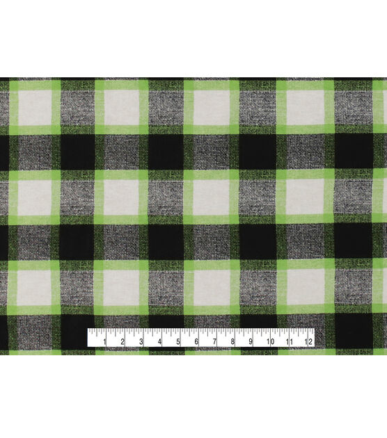 Green Black Textured Check Super Snuggle Flannel Fabric, , hi-res, image 4