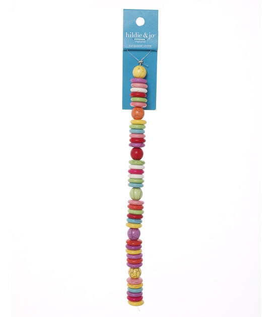 Multicolor Turquoise Stone Deco Bead Strand by hildie & jo