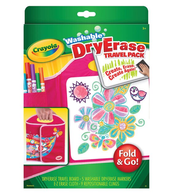 Crayola Washable Dry Erase Travel Pack, Whiteboard for Kids, Ages 4, 5, 6,  7