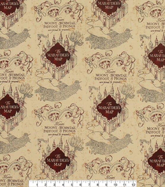 Harry Potter Knit Fabric 58'' Marauders Map, , hi-res, image 2