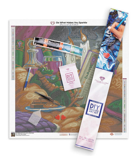 Diamond Art Club 27.5" x 27.5" Curl Up With A Good Book Painting Kit, , hi-res, image 3