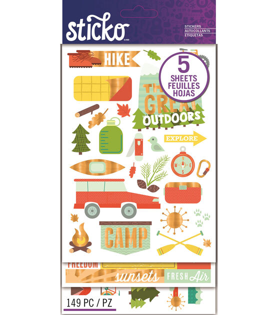 Sticko 149 Pack Flip Stickers Outdoor Vacation