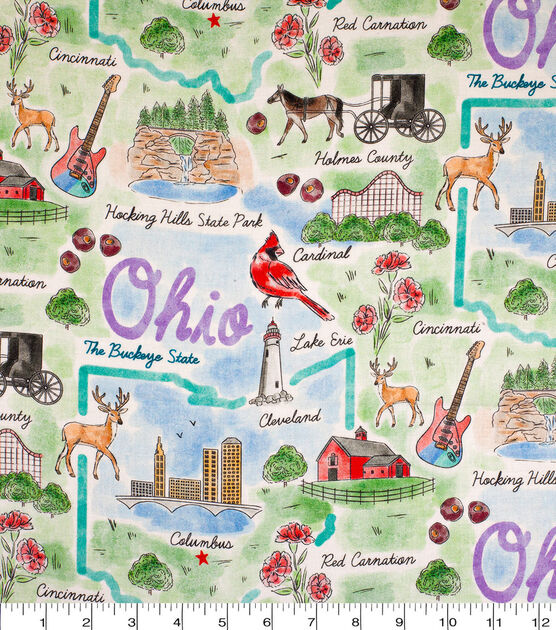 Ohio Cotton Fabric State Pride
