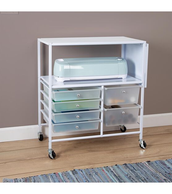 31" Rolling Storage Cart With 6 Drawers & Extended Table by Top Notch, , hi-res, image 3