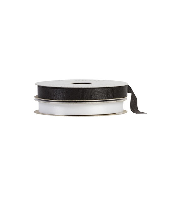 Offray 3/8" x 9' Seamaid Solid Accent Black Ribbon