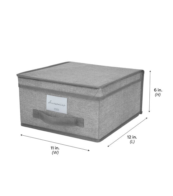 Simplify 11" x 12" Heather Gray Storage Box, , hi-res, image 3