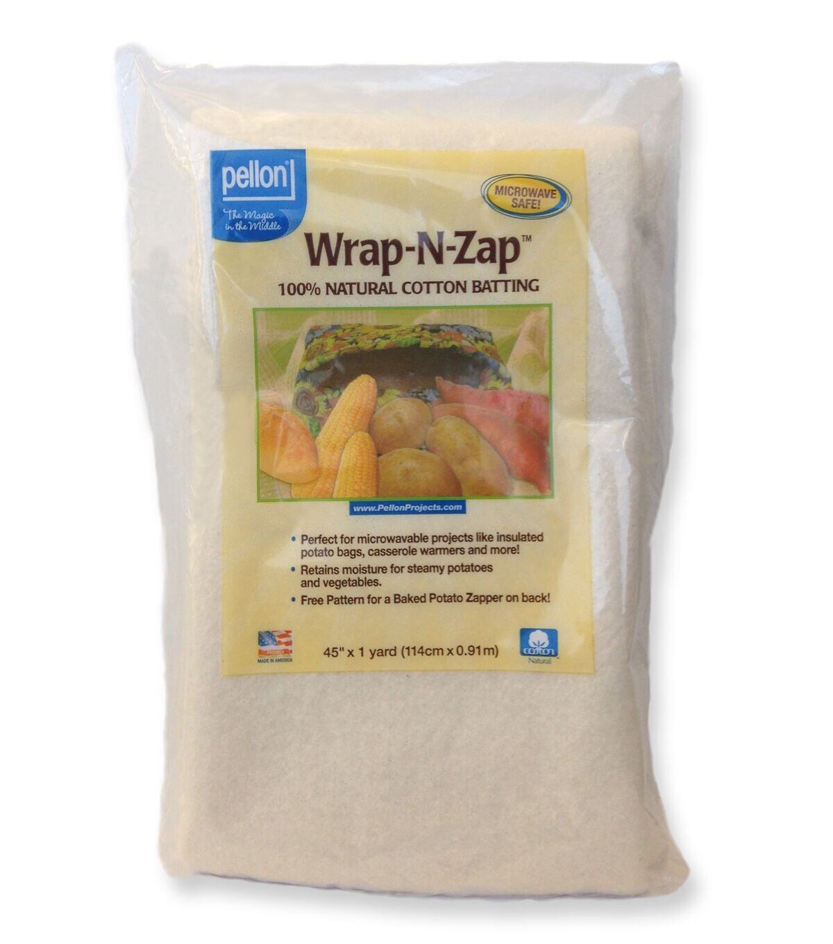 Pellon Wrap N Zap Natural Cotton Batting 45''x1 yd