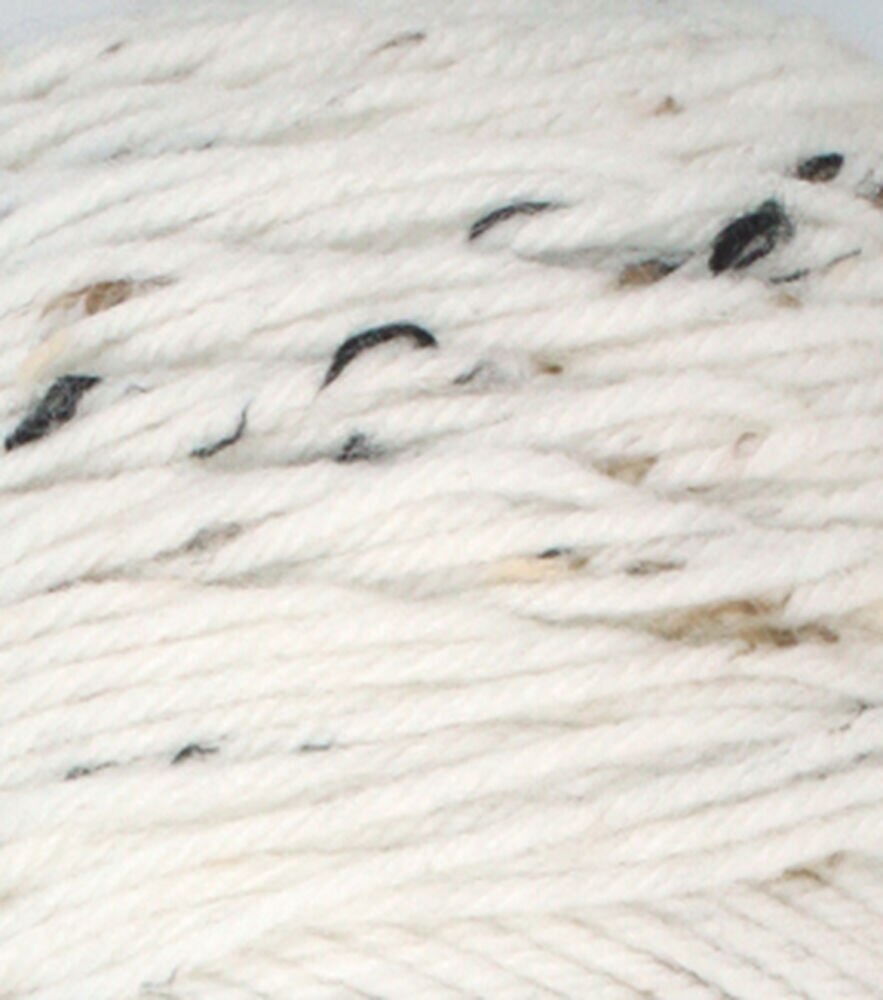 Tweed 350yds Worsted Acrylic Blend Yarn by Big Twist, White, swatch, image 1