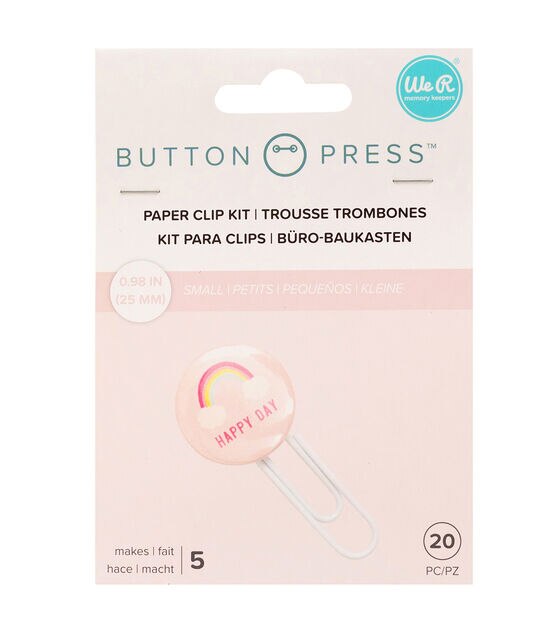 We R Memory Keepers 0.98" Button Press Paper Clip Kit 20ct