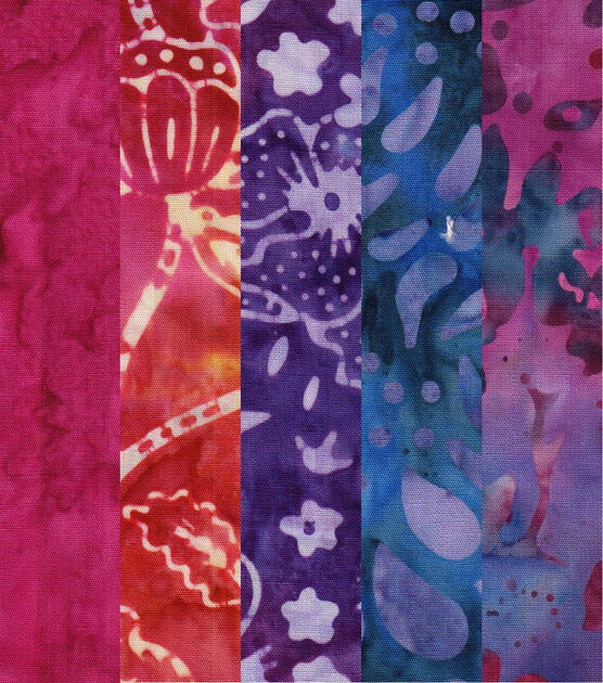 Purple Batik 2.5" x 42" Cotton Fabric Roll, , hi-res, image 3