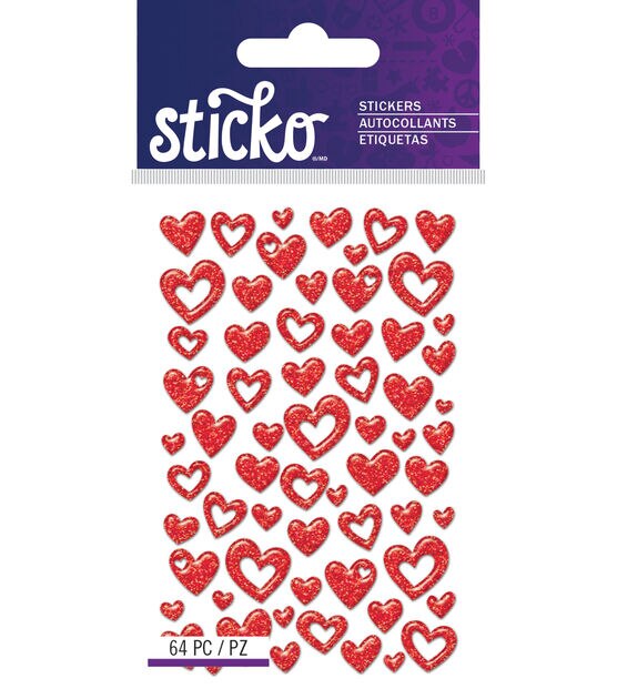 Sticko - Mini Red Hearts Epoxy Stickers
