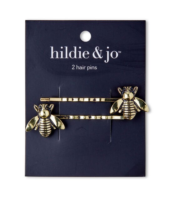 2pk Antique Gold Bee Hairpins by hildie & jo