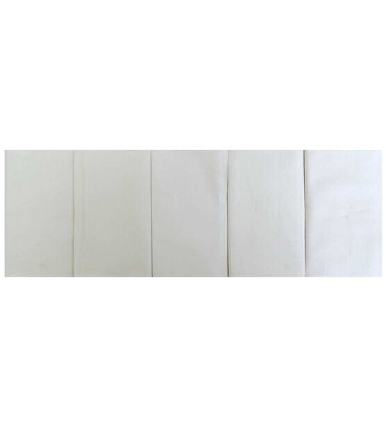 White Solid 5 Pc Cotton Fabric Quarter Bundle, , hi-res, image 2