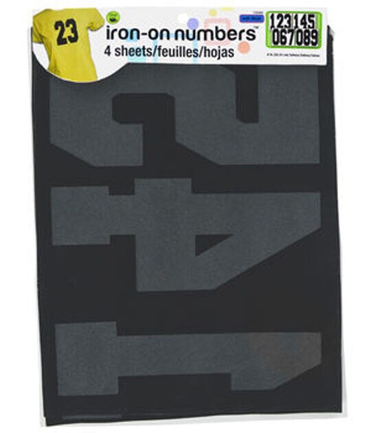 Dritz Iron-On Numbers Soft Flock - 8 Athletic-Black