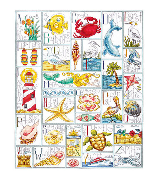 Design Works 16" x 20" Ocean ABC Counted Cross Stitch Kit