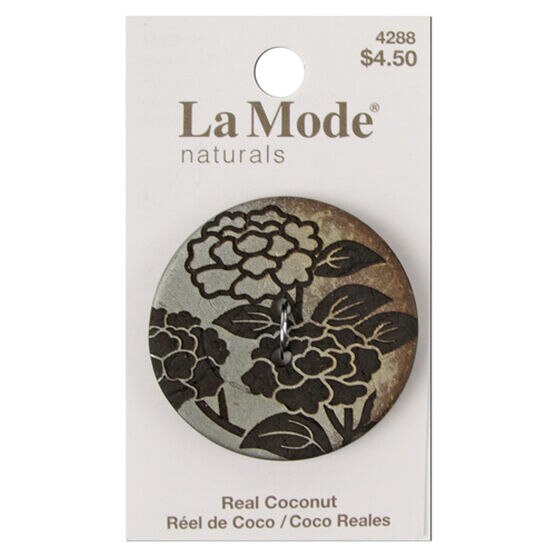 La Mode 1 1/2" Natural Coconut 2 Hole Button