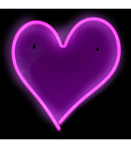 Northlight 13.5" Pink Heart LED Neon Style Valentine's Day Wall Sign, , hi-res, image 3