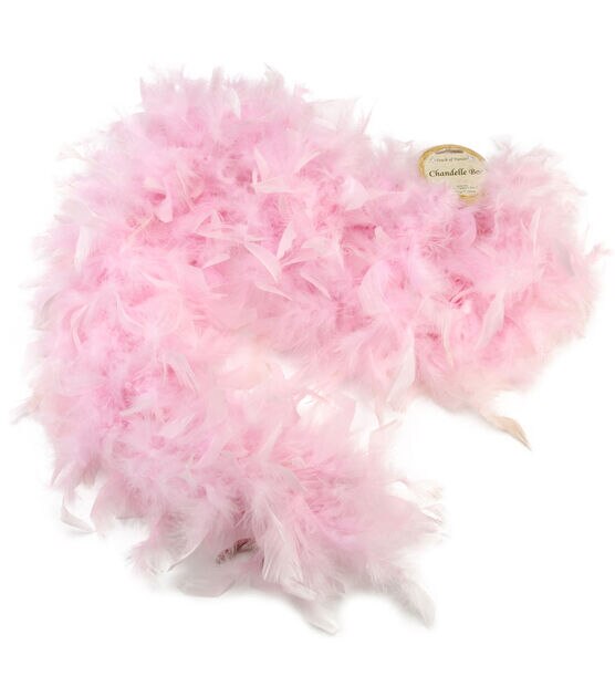 4.5 Wide 72 (6 Feet) Long Pink Chandelle Feather Boas - Pack of 10 - CB  Flowers & Crafts