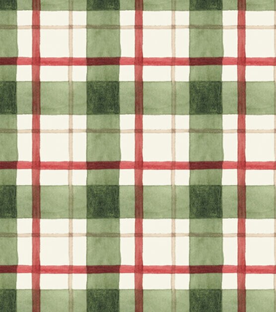 Susan Winget Green Plaid Christmas Cotton Fabric, , hi-res, image 2