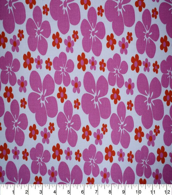 Pink & Red Large Floral Quilt Cotton Fabric by Quilter's Showcase