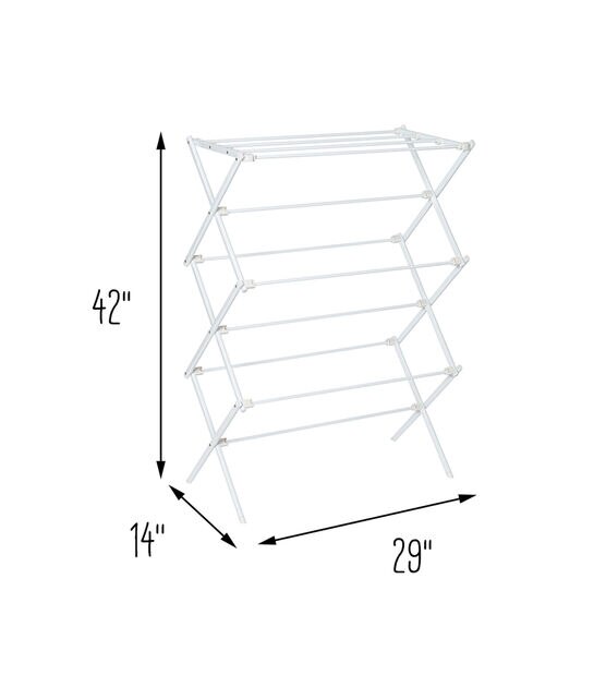 Honey Can Do 29" x 42" White 3 Tier Folding Clothes Drying Rack, , hi-res, image 12