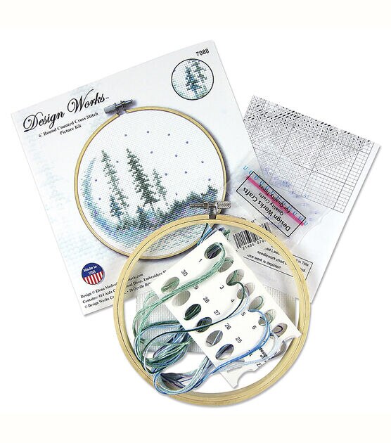 Design Works 6" Forest Round Counted Cross Stitch Kit, , hi-res, image 2