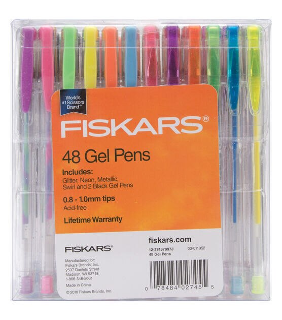 Fiskars Gel Pens Medium Point .8mm 48 Pkg