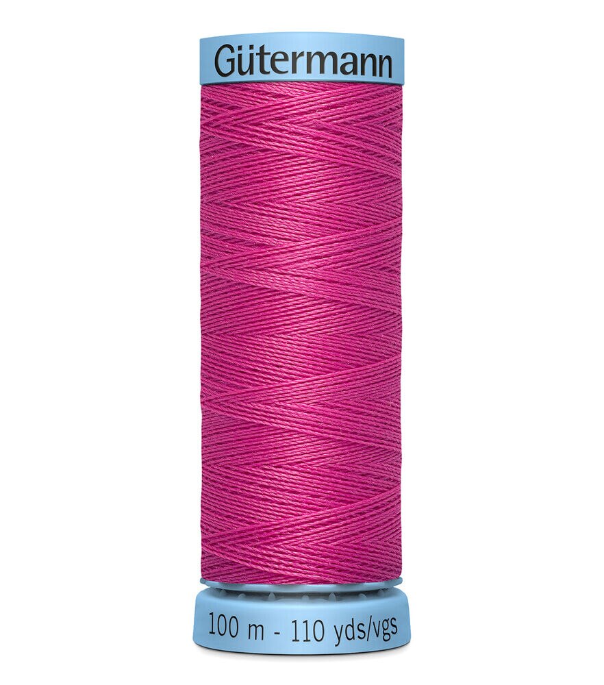 Gutermann Silk Thread, 733 Bright Pink, swatch