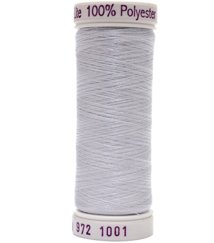 Sulky 440yd Polylite 60wt Thread, 1001 Bright White, swatch