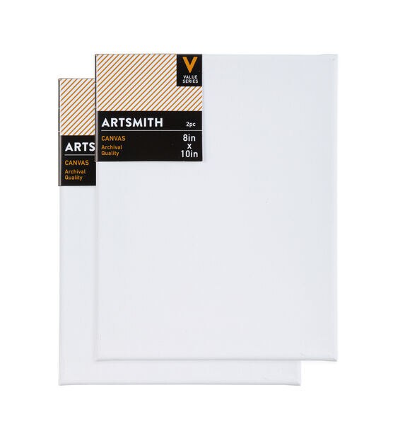 Kingart Stretched White Canvas 8 x 10 inch, 12-Pack