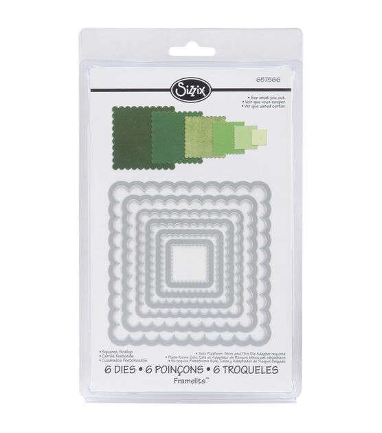 Sizzix Framelits Die Set Scallop Squares