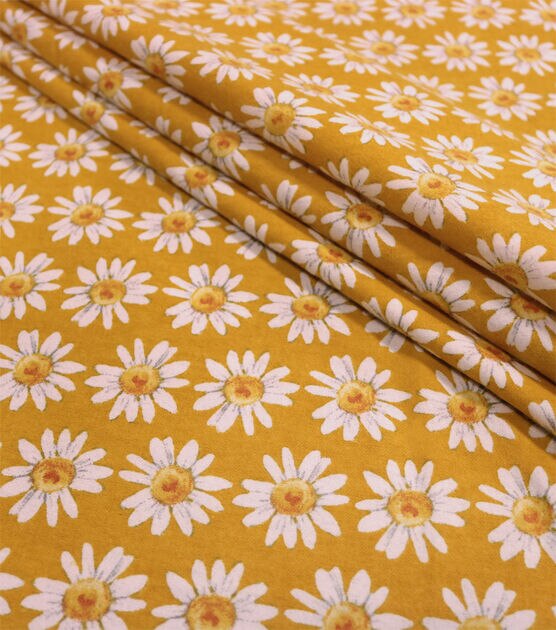 Daisy Yellow Super Snuggle Cotton Fabric, , hi-res, image 2
