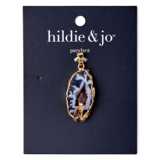 Shiny Brown Agate Pendant by hildie & jo