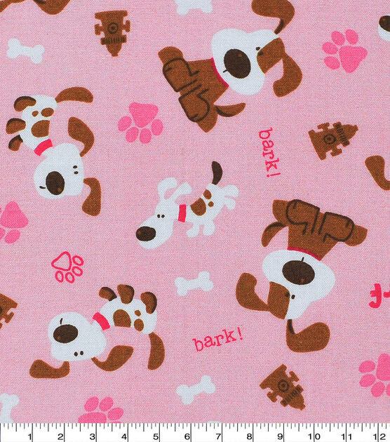 Dog Barking Novelty Cotton Fabric, , hi-res, image 1