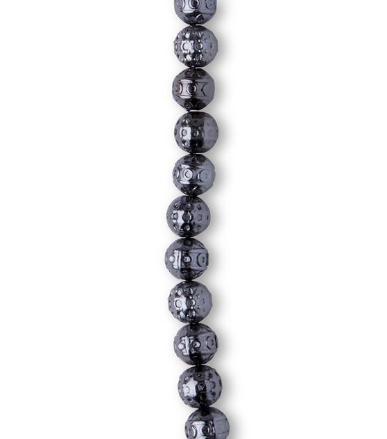 7" Silver Round Metal Bead Strand by hildie & jo, , hi-res, image 3