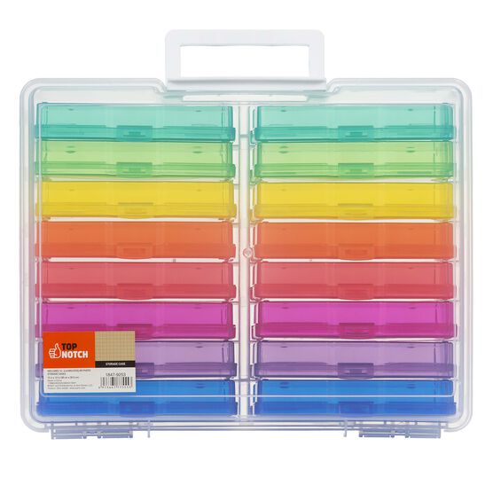 15 Multicolor Plastic Photo & Craft Keeper With Handle by Top Notch