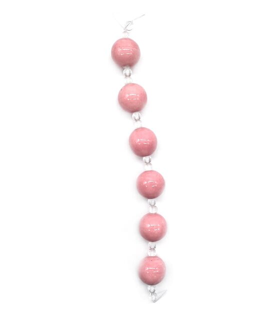 Light Pink & Clear Ceramic Strung Beads by hildie & jo, , hi-res, image 2
