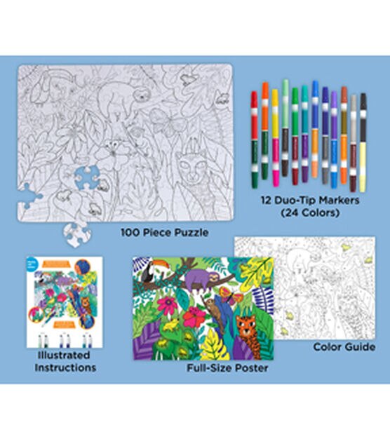 Faber-Castell 100pc DIY Coloring Puzzle, , hi-res, image 2