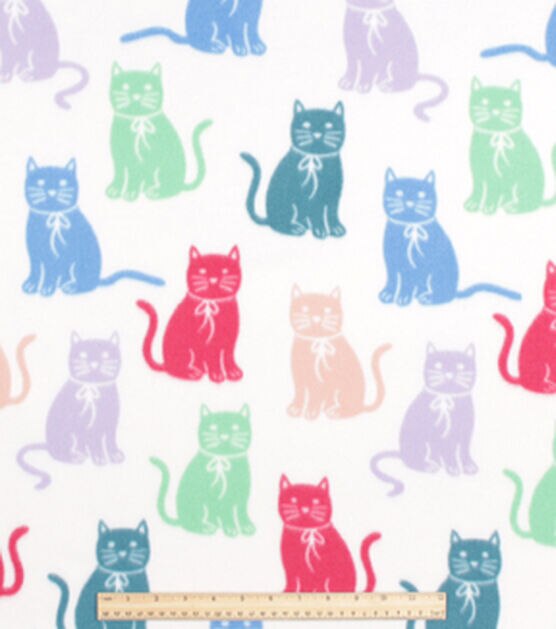 Multi Color Cats Blizzard Fleece Fabric, , hi-res, image 2