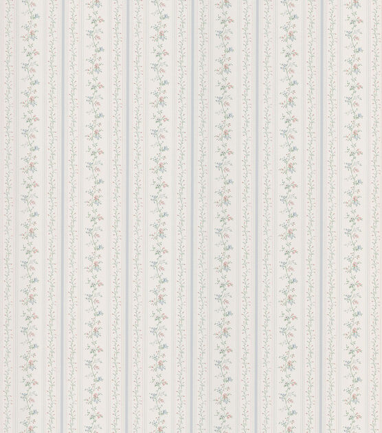 Raechel Light Blue Floral Stripe Wallpaper Sample