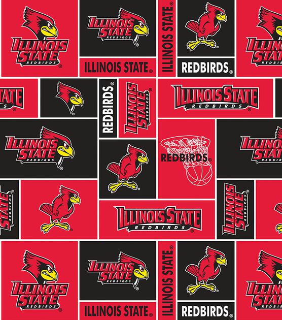 Illinois State University Redbirds Fleece Fabric Block