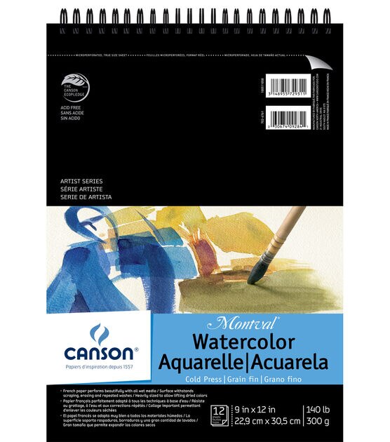 Canson 100 Watercolor Paper Pack 300 lb. Cold Press 22 x 30 - 5 Sheet  Package